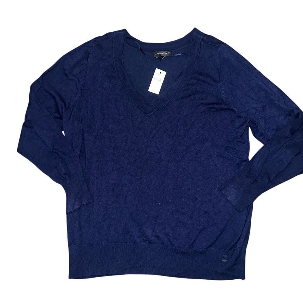 NWT LANE BRYANT Navy Blue Light Weight V-Neck Size 26/28
